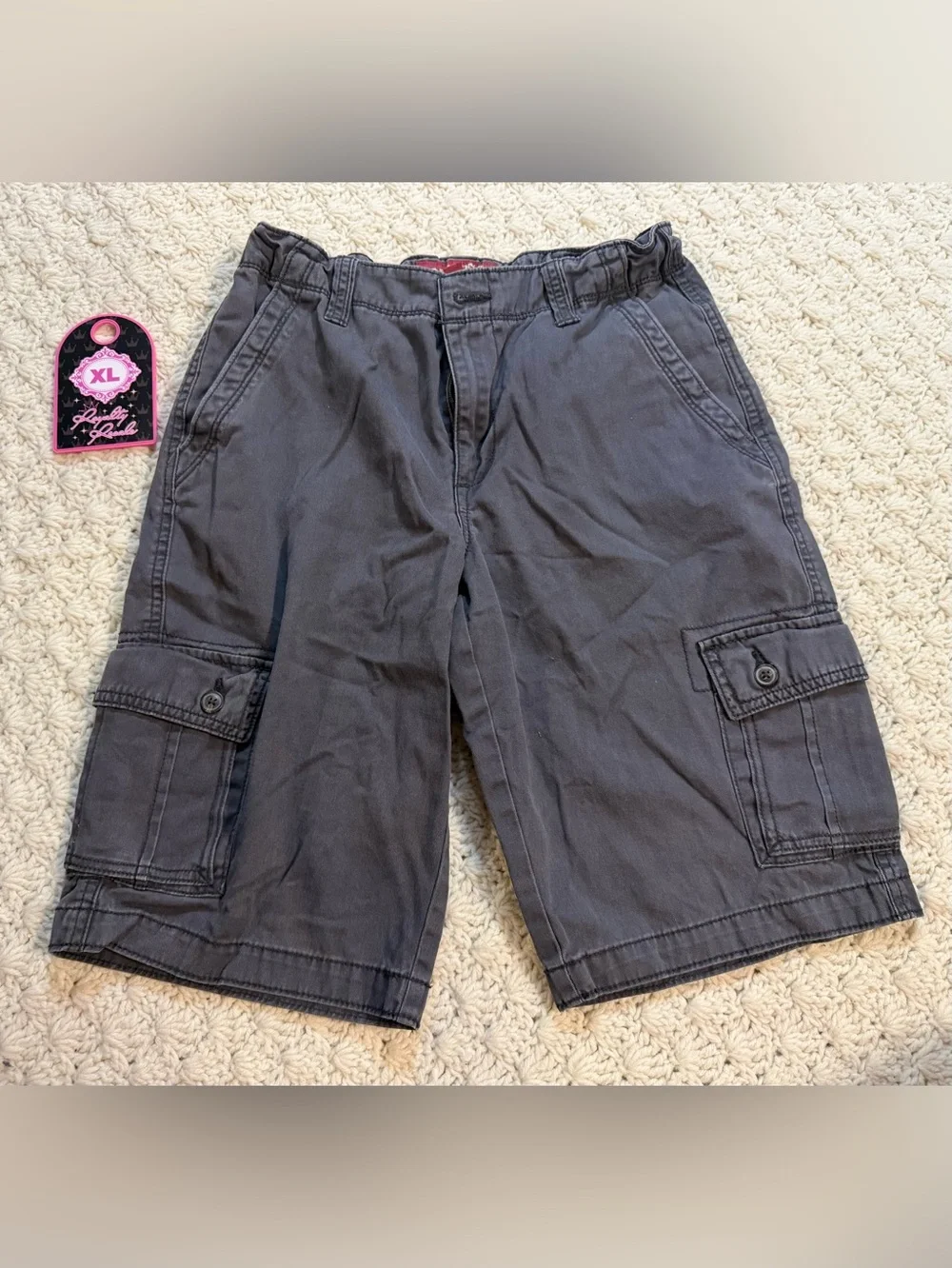 Arizona Jean Company Boys Cargo Shorts - Charcoal Gray